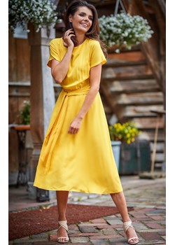 A296 Sukienka midi, Kolor żółty, Rozmiar S, Awama ze sklepu Primodo w kategorii Sukienki - zdjęcie 140689990