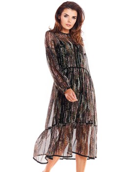 Sukienka A316/3, Kolor czarno-brązowy, Rozmiar S/M, Awama ze sklepu Primodo w kategorii Sukienki - zdjęcie 140690171