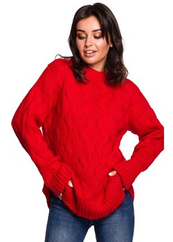 Sweter BK038, Kolor czerwony, Rozmiar S/M, BE Knit ze sklepu Primodo w kategorii Swetry damskie - zdjęcie 140691463