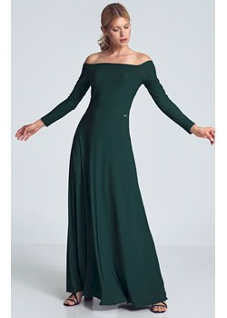 Zielona sukienka maxi z odkrytymi ramionami M707, Kolor zielony, Rozmiar L, Figl ze sklepu Primodo w kategorii Sukienki - zdjęcie 140693960