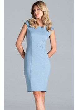Ołówkowa sukienka damska midi pastelowa M834, Kolor niebieski, Rozmiar L, Figl ze sklepu Primodo w kategorii Sukienki - zdjęcie 140694673