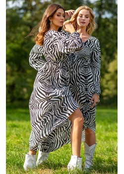 F1095 Długa sukienka w print zebra, Kolor zebra, Rozmiar S, Fobya ze sklepu Primodo w kategorii Sukienki - zdjęcie 140695003