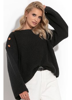 F1265 sweter wełna, Kolor czarny, Rozmiar XL/2XL, Fobya ze sklepu Primodo w kategorii Swetry damskie - zdjęcie 140695310