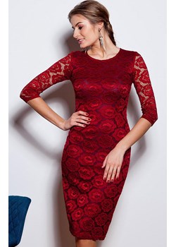 Koronkowa sukienka winny GR1593, Kolor winny, Rozmiar 36, Grand Ua ze sklepu Primodo w kategorii Sukienki - zdjęcie 140696332
