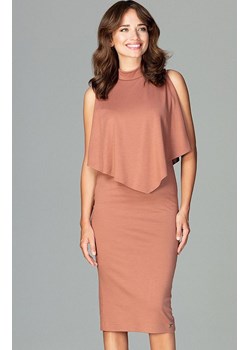 Sukienka K480, Kolor brązowy, Rozmiar XL, Lenitif ze sklepu Primodo w kategorii Sukienki - zdjęcie 140699394