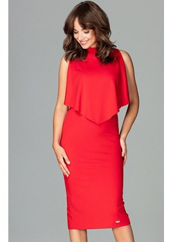 Sukienka damska elegancka czerwona K480, Kolor czerwony, Rozmiar L, Lenitif ze sklepu Primodo w kategorii Sukienki - zdjęcie 140699400