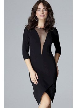 Asymetryczna sukienka damska w kolorze czarnym L012, Kolor czarny, Rozmiar L, Lenitif ze sklepu Primodo w kategorii Sukienki - zdjęcie 140699471