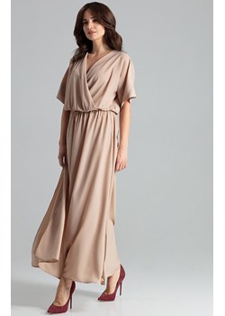 Sukienka z wiskozy maxi L055, Kolor beżowy, Rozmiar L, Lenitif ze sklepu Primodo w kategorii Sukienki - zdjęcie 140699643