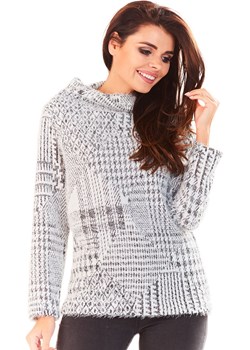 Sweter kratka L055, Kolor szary-wzór, Rozmiar L/XL, Lou-Lou ze sklepu Primodo w kategorii Swetry damskie - zdjęcie 140700072