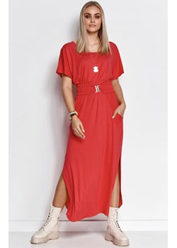 M642 Sukienka maxi z paskiem, Kolor czerwony, Rozmiar 36/38, Makadamia ze sklepu Primodo w kategorii Sukienki - zdjęcie 140700313