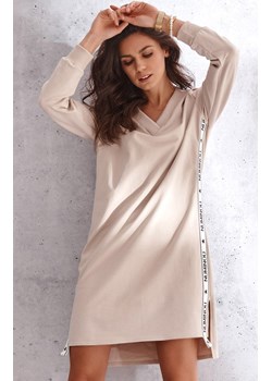 NU347 sukienka dresowa, Kolor jasnobeżowy, Rozmiar L/XL, NUMINOU ze sklepu Primodo w kategorii Sukienki - zdjęcie 140700751