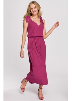 K092 sukienka z wiązanymi ramiączkami, Kolor śliwkowy, Rozmiar M, makover ze sklepu Primodo w kategorii Sukienki - zdjęcie 140701011