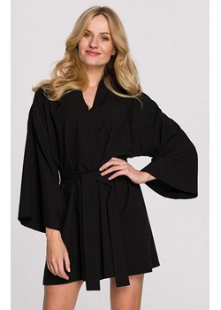 K101 sukienka kimono z paskiem, Kolor czarny, Rozmiar 2XL/3XL, makover ze sklepu Primodo w kategorii Sukienki - zdjęcie 140701102