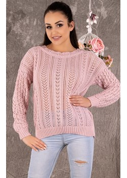 Etsaman Powder sweter ażurowy, Kolor róż pudrowy, Rozmiar one size, Merribel ze sklepu Primodo w kategorii Swetry damskie - zdjęcie 140701463