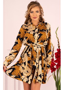 Crisan sukienka koszulowa, Kolor brązowo-granatowy, Rozmiar L/XL, Merribel ze sklepu Primodo w kategorii Sukienki - zdjęcie 140701544