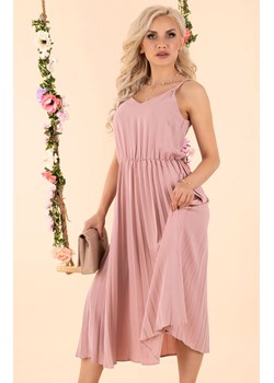 Errigam Powder D56 sukienka plisowana, Kolor róż pudrowy, Rozmiar M, Merribel ze sklepu Primodo w kategorii Sukienki - zdjęcie 140701581