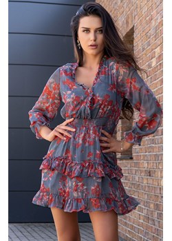 Visteriam D163 sukienka, Kolor szaro-czerwony, Rozmiar S, Merribel ze sklepu Primodo w kategorii Sukienki - zdjęcie 140702233