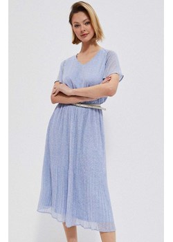 3726 Sukienka z plisowanym dołem, Kolor niebieski, Rozmiar XS, Moodo ze sklepu Primodo w kategorii Spódnice - zdjęcie 140702363