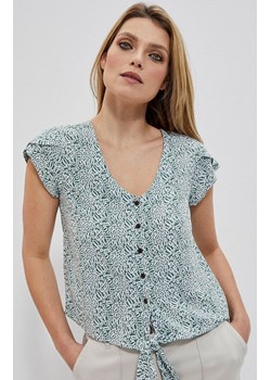 3731 Bluzka koszulowa we wzory, Kolor zielony-wzór, Rozmiar XS, Moodo ze sklepu Primodo w kategorii Bluzki damskie - zdjęcie 140702592