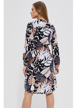3718 Wzorzysta sukienka z wiskozy, Kolor beżowy-wzór, Rozmiar M, Moodo ze sklepu Primodo w kategorii Sukienki - zdjęcie 140702752