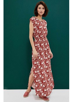 3731 Sukienka z motywem roślinnym, Kolor czerwony-wzór, Rozmiar XL, Moodo ze sklepu Primodo w kategorii Sukienki - zdjęcie 140702781