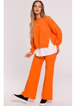 M675 Spodnie dresowe z szerokimi nogawkami w kolorze pomarańczowym, Kolor pomarańczowy, Rozmiar L, MOE ze sklepu Primodo w kategorii Spodnie damskie - zdjęcie 140702883