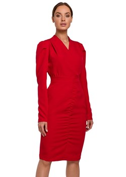 M547 Sukienka marszczona, Kolor czerwony, Rozmiar S, MOE ze sklepu Primodo w kategorii Sukienki - zdjęcie 140704120