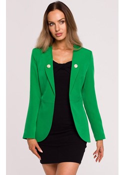 Zielony żakiet damski elegancki frak M665, Kolor zielony, Rozmiar L, MOE ze sklepu Primodo w kategorii Marynarki damskie - zdjęcie 140705144