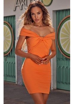 Sukienka Lou w serek pomarańczowy glamour na spacer bez rękawów
