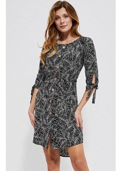 3734 Wzorzysta sukienka, Kolor czarny-wzór, Rozmiar XS, Moodo ze sklepu Primodo w kategorii Sukienki - zdjęcie 140705464