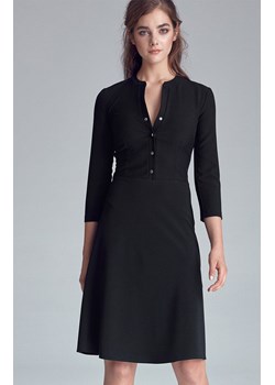Sukienka damska zapinana na napy czarna S123, Kolor czarny, Rozmiar 40, Nife ze sklepu Primodo w kategorii Sukienki - zdjęcie 140705930
