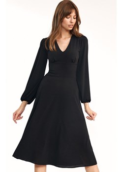 S194C klasyczna sukienka midi, Kolor czarny, Rozmiar 38, Nife ze sklepu Primodo w kategorii Sukienki - zdjęcie 140706163