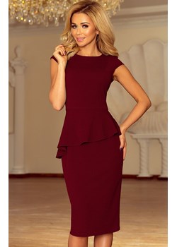 192-6 Elegancka sukienka, Kolor bordowy, Rozmiar XL, Numoco ze sklepu Primodo w kategorii Sukienki - zdjęcie 140706641