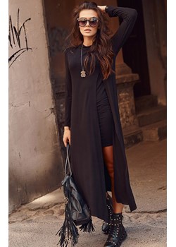 Wiskozowa maxi sukienka z rozcięciem NU322, Kolor czarny, Rozmiar S/M, NUMINOU ze sklepu Primodo w kategorii Sukienki - zdjęcie 140707672
