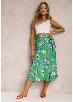 Zielona Spódnica z Wiskozy Pop Culture ze sklepu Renee odzież w kategorii Spódnice - zdjęcie 140723682