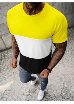 T-shirt męski żółty OZONEE JS/8T90/1 ze sklepu ozonee.pl w kategorii T-shirty męskie - zdjęcie 140739333