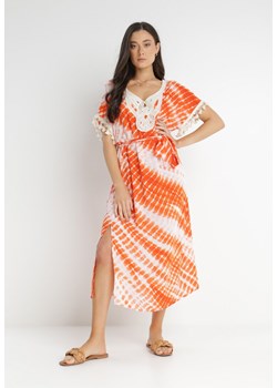 Pomarańczowa Sukienka z Paskiem Ismeira ze sklepu Born2be Odzież w kategorii Sukienki - zdjęcie 140772444