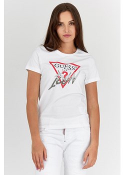 GUESS - Biały t-shirt damski ICON ze sklepu outfit.pl w kategorii Bluzki damskie - zdjęcie 140775621