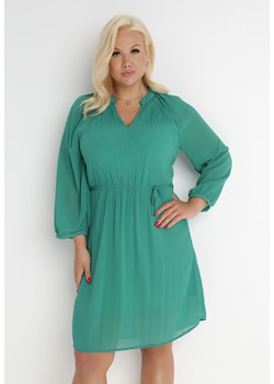 Zielona Sukienka z Paskiem Yiridi ze sklepu Born2be Odzież w kategorii Sukienki - zdjęcie 140775791