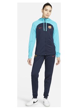 Damski dzianinowy dres piłkarski Nike Dri-FIT FC Barcelona Strike - Niebieski ze sklepu Nike poland w kategorii Dresy damskie - zdjęcie 140788282