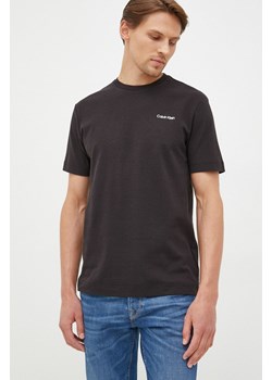 Calvin Klein t-shirt bawełniany kolor czarny gładki ze sklepu ANSWEAR.com w kategorii T-shirty męskie - zdjęcie 140811440