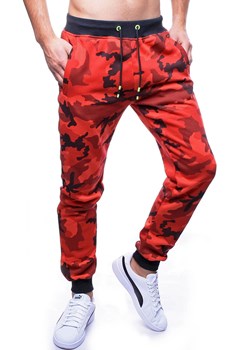 Spodnie męskie dresowe czerwone moro Recea ze sklepu Recea.pl w kategorii Spodnie męskie - zdjęcie 140822161