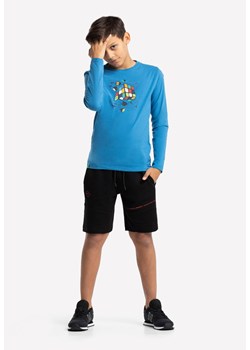 Niebieski longsleeve chłopięcy z nadrukiem L-ACCE JUNIOR ze sklepu Volcano.pl w kategorii T-shirty chłopięce - zdjęcie 140948154