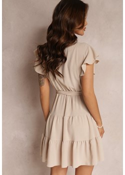 Jasnobeżowa Sukienka z Paskiem Phaedrialla ze sklepu Renee odzież w kategorii Sukienki - zdjęcie 140951121