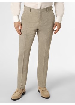 Selected Męskie spodnie od garnituru modułowego z dodatkiem lnu Mężczyźni Slim Fit Sztuczne włókno beżowy wypukły wzór tkaniny ze sklepu vangraaf w kategorii Spodnie męskie - zdjęcie 140959630