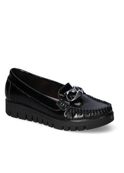 Mokasyny Lemar 10133 Czarne naplak+Srebro ze sklepu Arturo-obuwie w kategorii Mokasyny damskie - zdjęcie 140997924