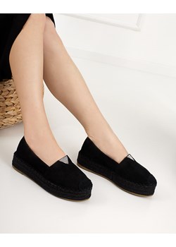 Czarne damskie espadryle na platformie z cyrkoniami Asira - Obuwie ze sklepu royalfashion.pl w kategorii Espadryle damskie - zdjęcie 141004443