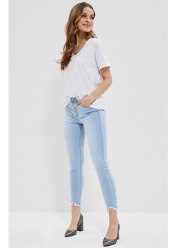 3708 Jeansy medium waist, Kolor niebieski jeans, Rozmiar XS, Moodo