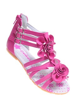 Fuksjowe sandały dziewczęce z kwiatami /G6-2 11952 T196/ ze sklepu Pantofelek24.pl w kategorii Sandały dziecięce - zdjęcie 141121093