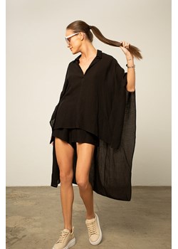 Czarna bluzka z wiskozy i lnu Petra ze sklepu Lidia Kalita w kategorii Bluzki damskie - zdjęcie 141141151